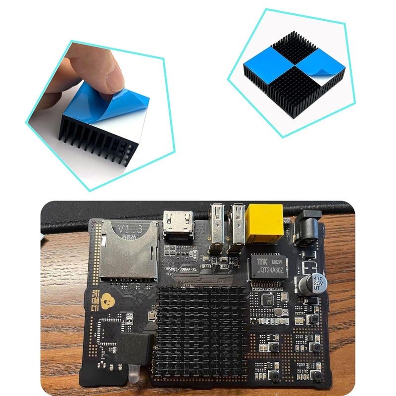 DVUIYYL 40mm Heatsink Heatsink Aluminum Heatsink, 40x40x20mm+3M8810 Thermal Conductive Adhesive Tape. Suitable for TEC1-12706 Thermal Peltier Module, Peltier Cooler, Stepper Motor Cooling - Image 4